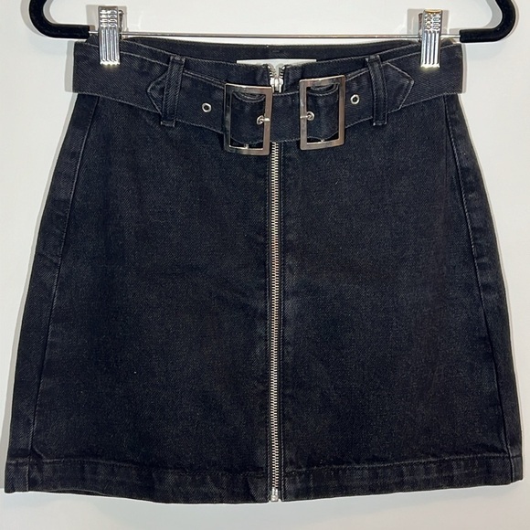Topshop Moto Double Buckle Mini Skirt - Picture 1 of 6